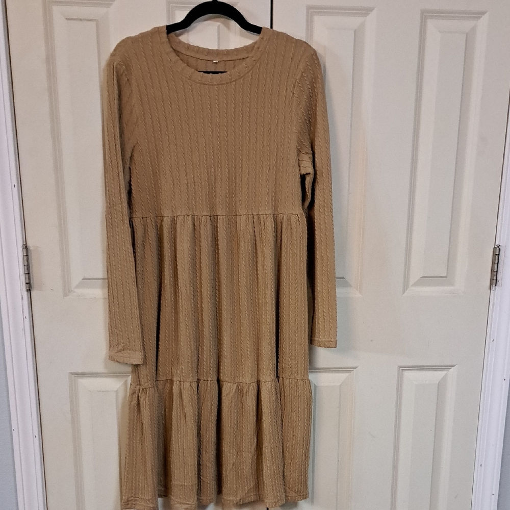 Womans Sweater Tan Dress